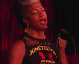 Angela Freeman singing at Juneteenth Celebration 061921