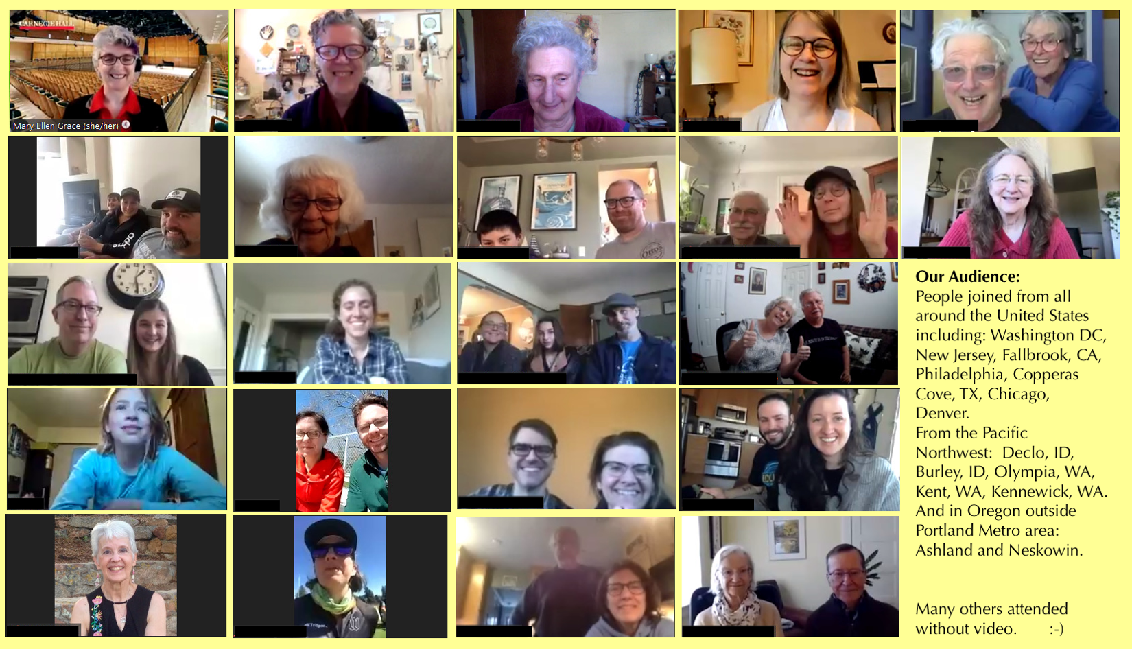 This is a compilation image of our audience who joined from across the United States.