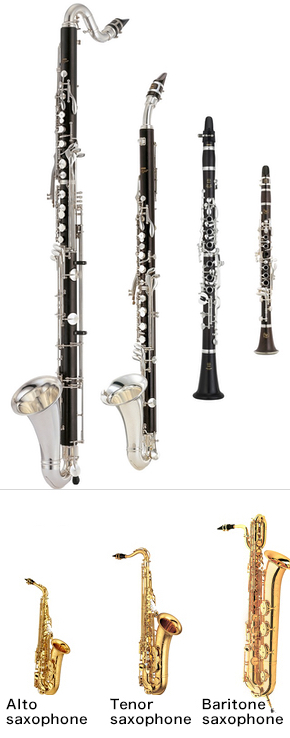 clarinet and sax families